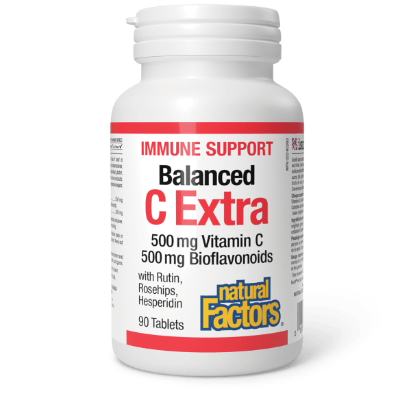 Natural Factors Balanced C Extra with Rutin, Rosehips, Hesperidin 500 mg/500 mg 90 Capsules