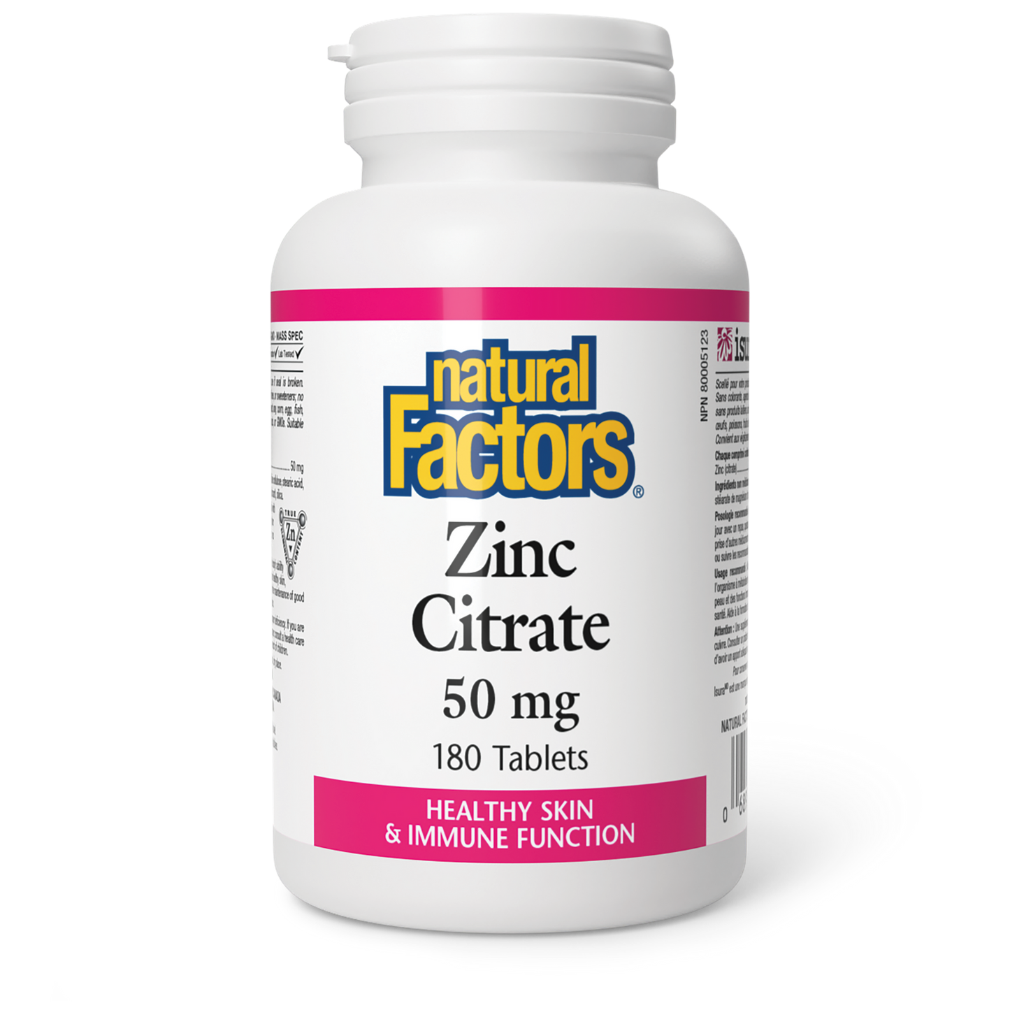 Natural Factors Zinc Citrate 50mg - 180 Tabs
