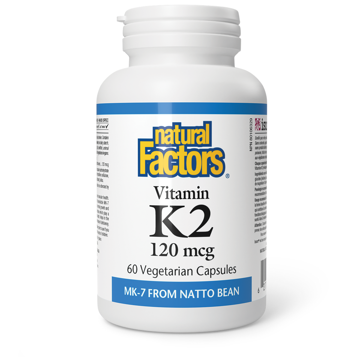 Natural Factors, Vitamin K2, 120 mcg, 60 Vegetarian Capsules