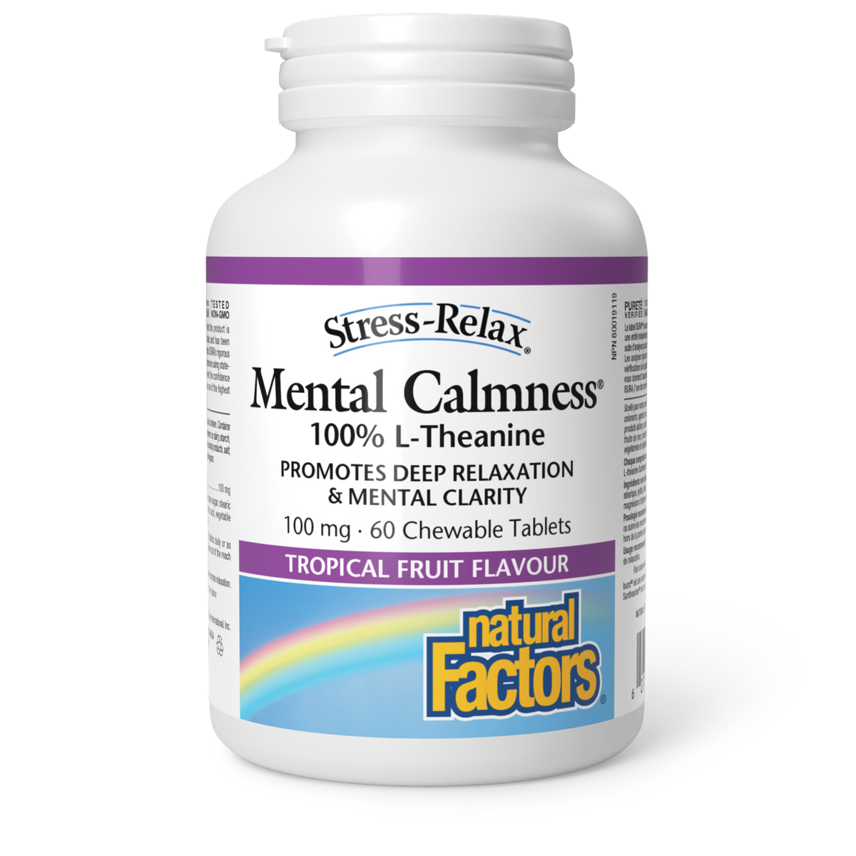 Natural Factors Stress Relax Mental Calmness 100mg - 60 Chewable Tablets
