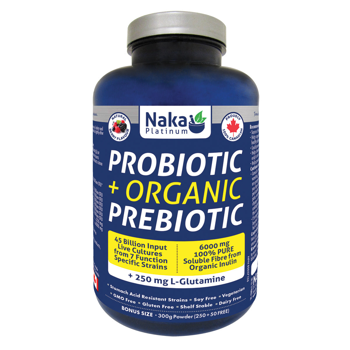 Naka Platinum Probiotic + Organic Prebiotic – 300g Powder