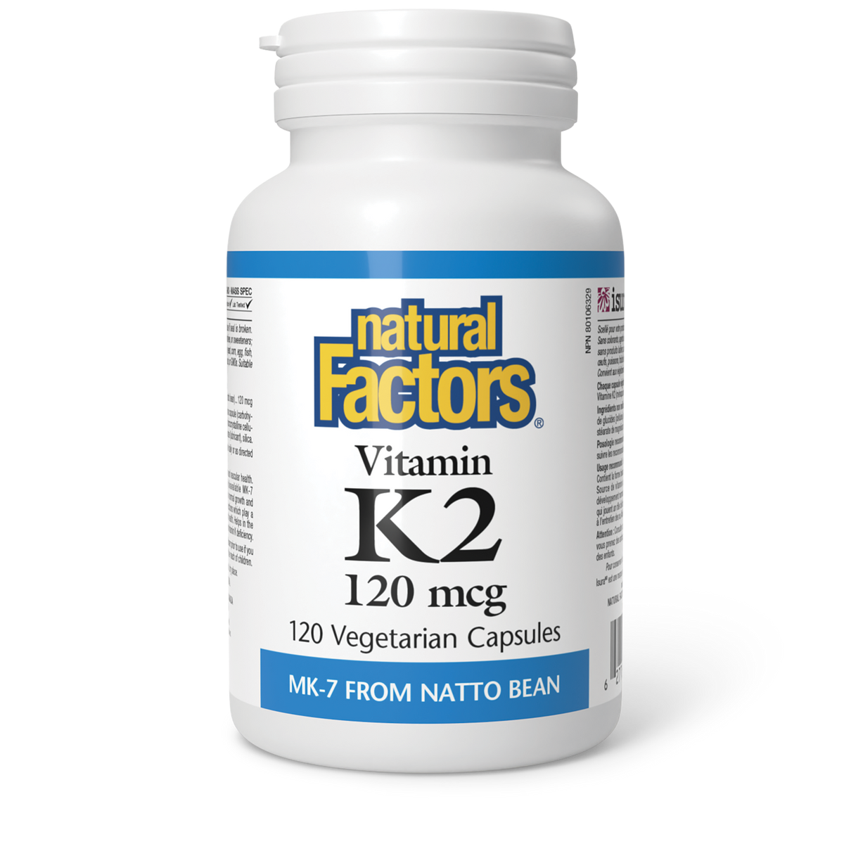 Natural Factors, Vitamin K2, 120 mcg, 120 Vegetarian Capsules