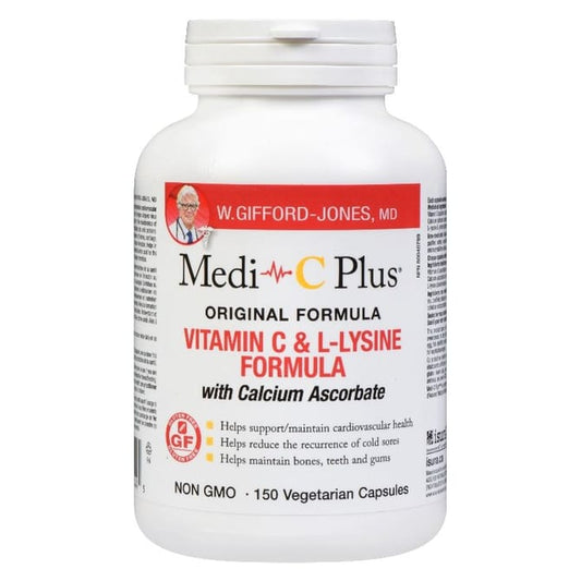 Medi C Plus Vitamin C and L-lysine with Calcium Ascorbate 150 Capsules