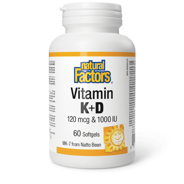 Vitamin K+D 120 mcg & 1000 IU 60 Softgels