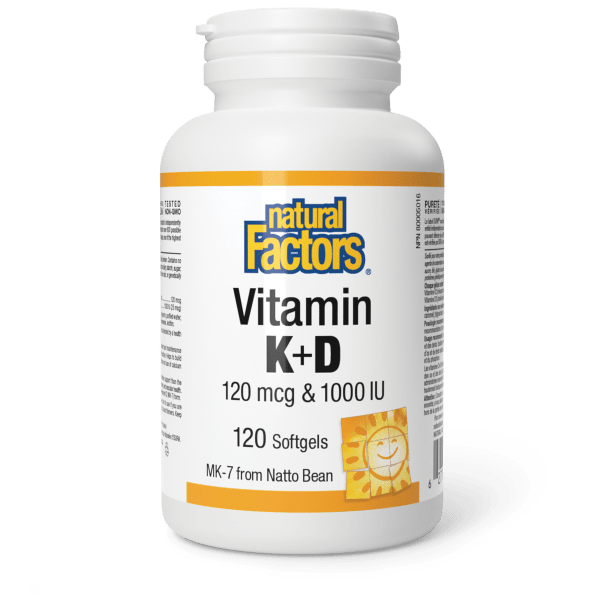 Vitamin K+D 120 mcg & 1000 IU 120 Softgels