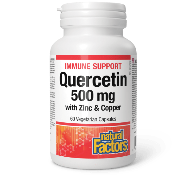 Natural Factors Quercetin 500 mg with Zinc & Copper 60 Vegetarian Capsules