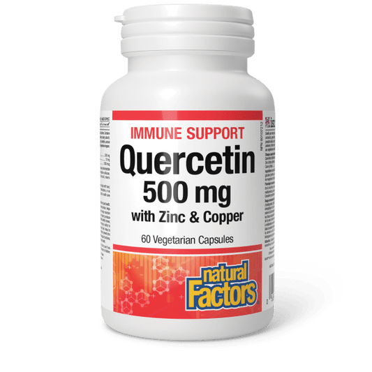 Natural Factors Quercetin 500 mg with Zinc & Copper 60 Vegetarian Capsules