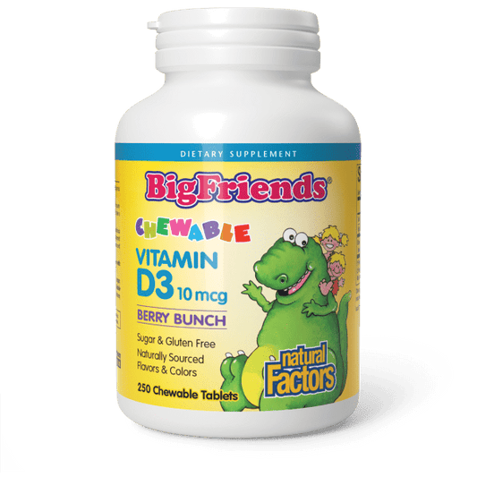 Natural Factors Vitamin D3 10 mcg (400 IU) Chewable Tablets