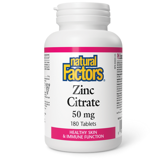 Natural Factors Zinc Citrate 50mg - 180 Tabs