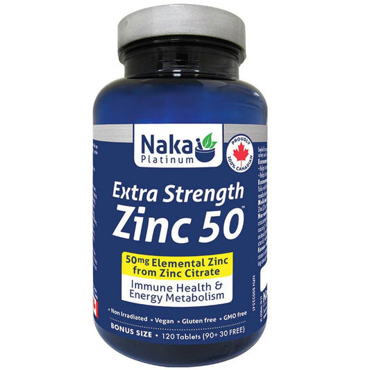 Naka Platinum EXTRA STRENGTH ZINC 50, 120 Tablets