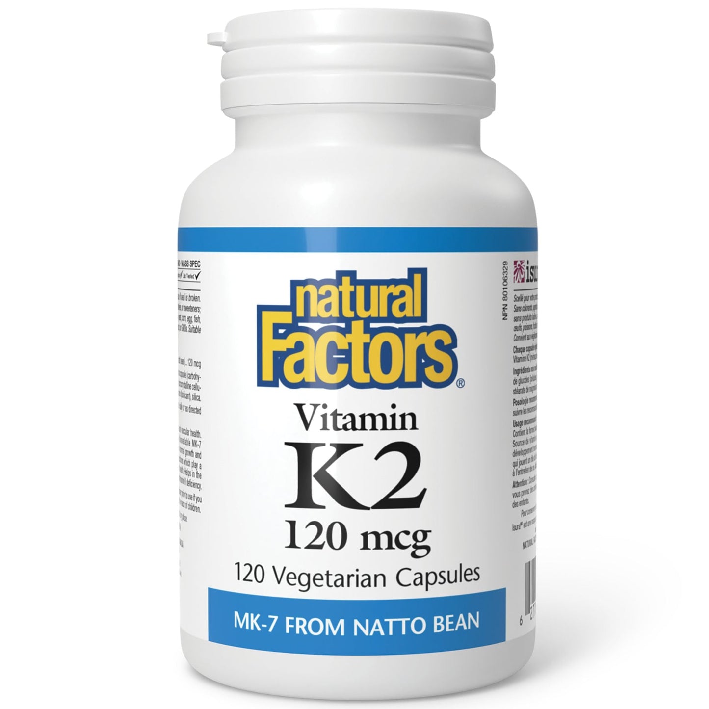 Natural Factors, Vitamin K2, 120 mcg, 120 Vegetarian Capsules