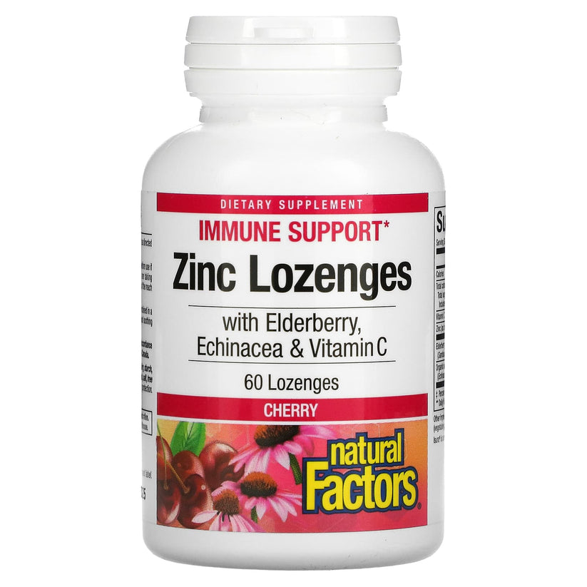 Natural Factors, Zinc Lonzenges, With Elderberry, Echina, 60 Lozenges