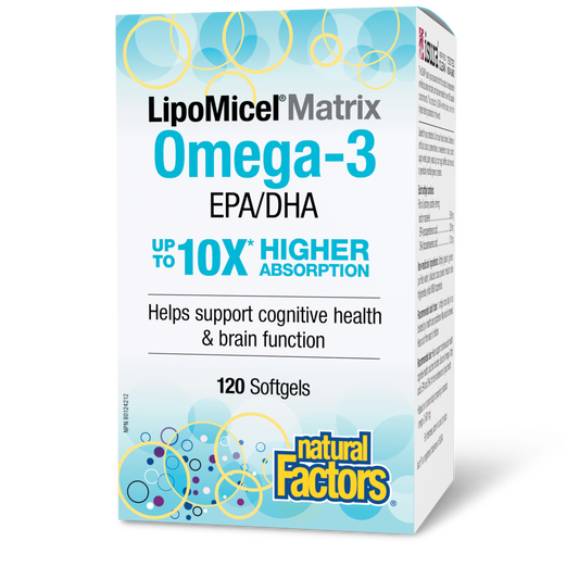 Natural Factors Omega 3 Lipomicel 120 Softgels
