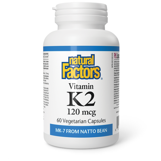 Natural Factors, Vitamin K2, 120 mcg, 60 Vegetarian Capsules
