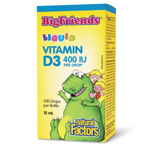 Natural Factors Vitamin D3 Drops for Kids 10 mcg (400 IU) Liquid