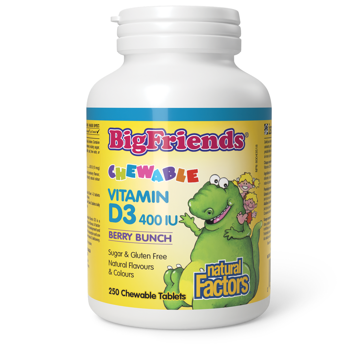 Natural Factors Vitamin D3 10 mcg (400 IU) Chewable Tablets