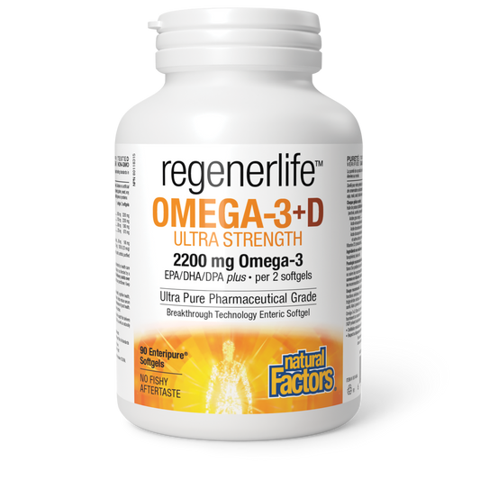 Natural Factors RegenerLife Omega 3+D 90 Softgels