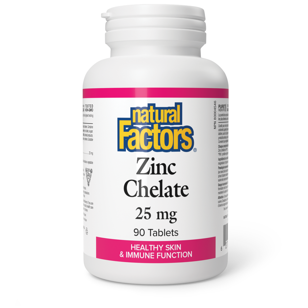 Natural Factors, Zinc Chelate, 25 mg, 90 Tablets