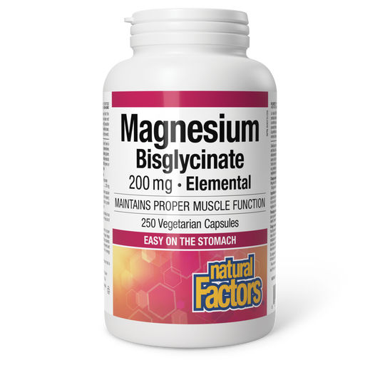 Natural Factors Magnesium Bisglycinate 200 mg 250
