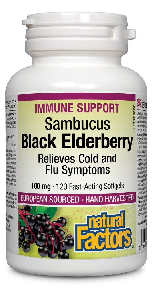 Natural Factors Sambucus Black Elderberry 120 Soft