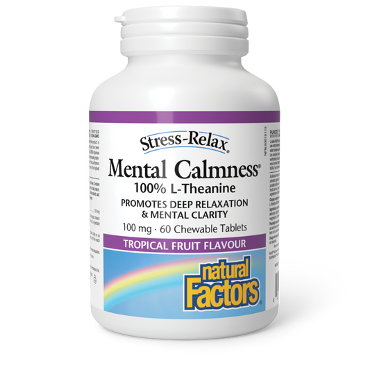 Natural Factors Stress Relax Mental Calmness 100mg - 60 Chewable Tablets