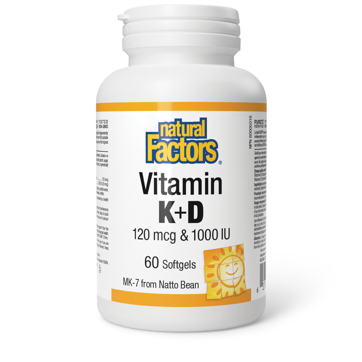 Vitamin K+D 120 mcg & 1000 IU 60 Softgels