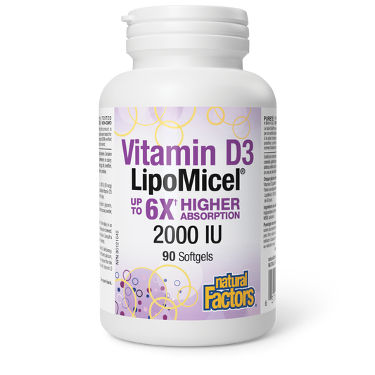 Natural Factors Vitamin D3 LipoMicel 90 Softgels