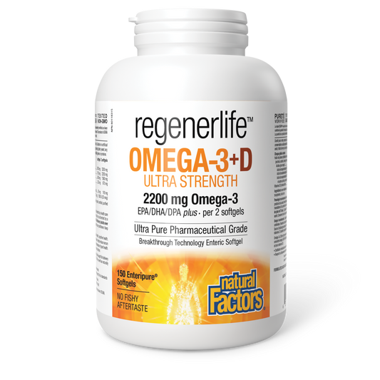 Natural Factors RegenerLife Omega 3+D 150 Softgels