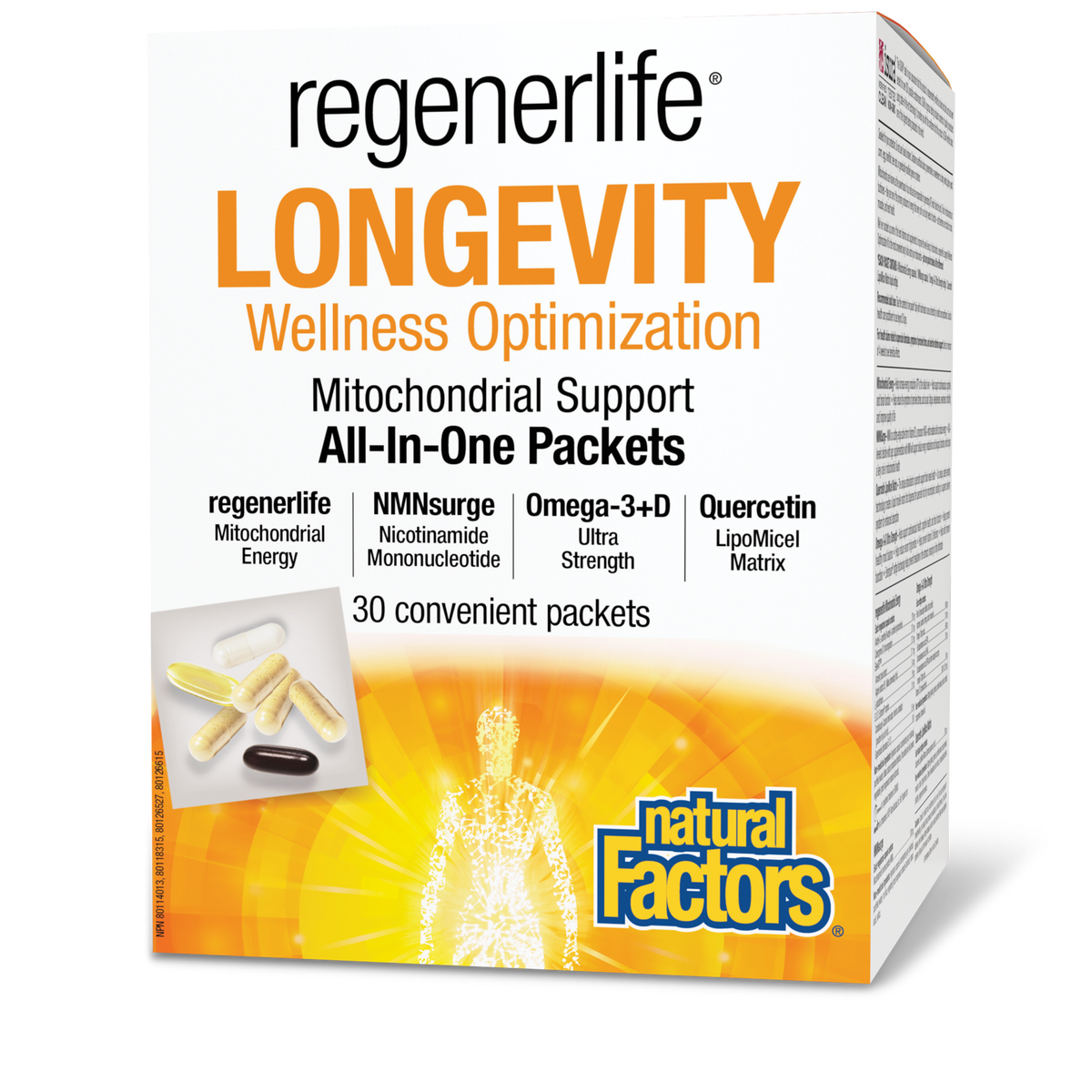 Natural Factors RegenerLife Longevity 30 Packs