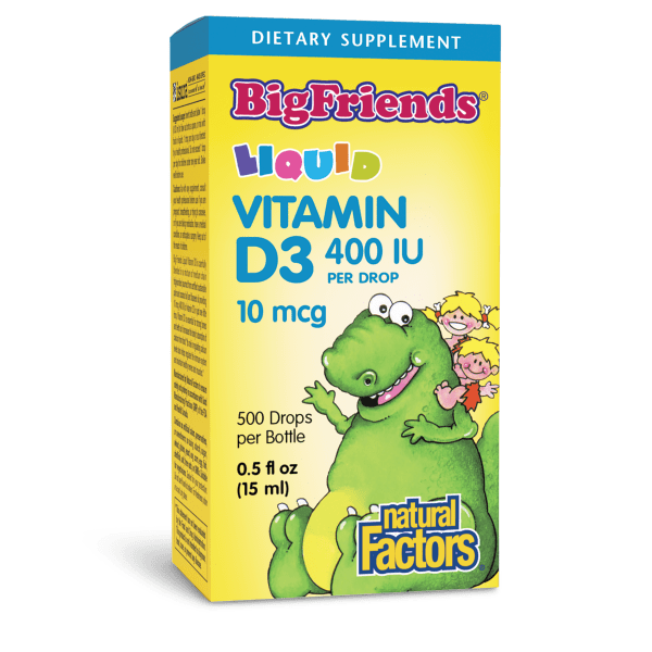 Natural Factors Vitamin D3 Drops for Kids 10 mcg (400 IU) Liquid