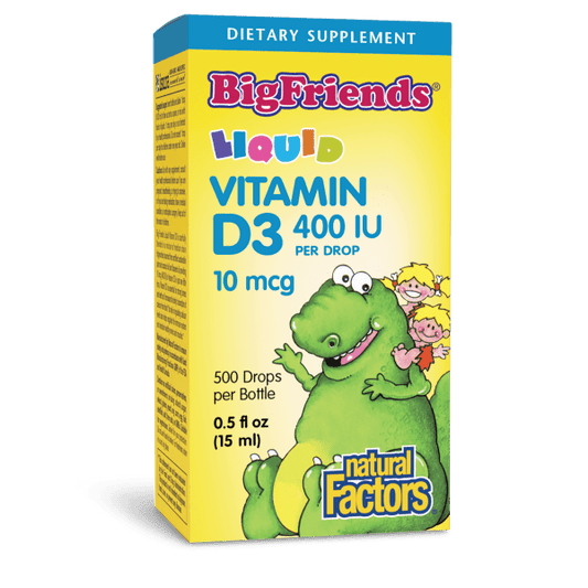 Natural Factors Vitamin D3 Drops for Kids 10 mcg (400 IU) Liquid