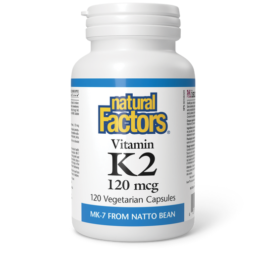 Natural Factors, Vitamin K2, 120 mcg, 120 Vegetarian Capsules