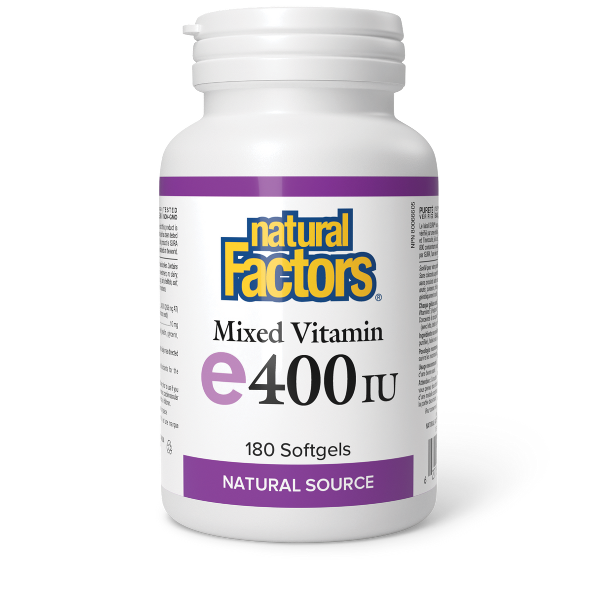 Natural Factors, Mixed Vitamin E, 268 mg (400 IU), 180 Softgels