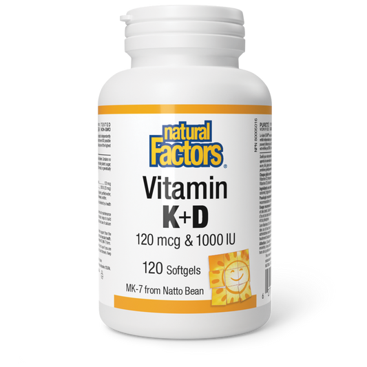 Vitamin K+D 120 mcg & 1000 IU 120 Softgels